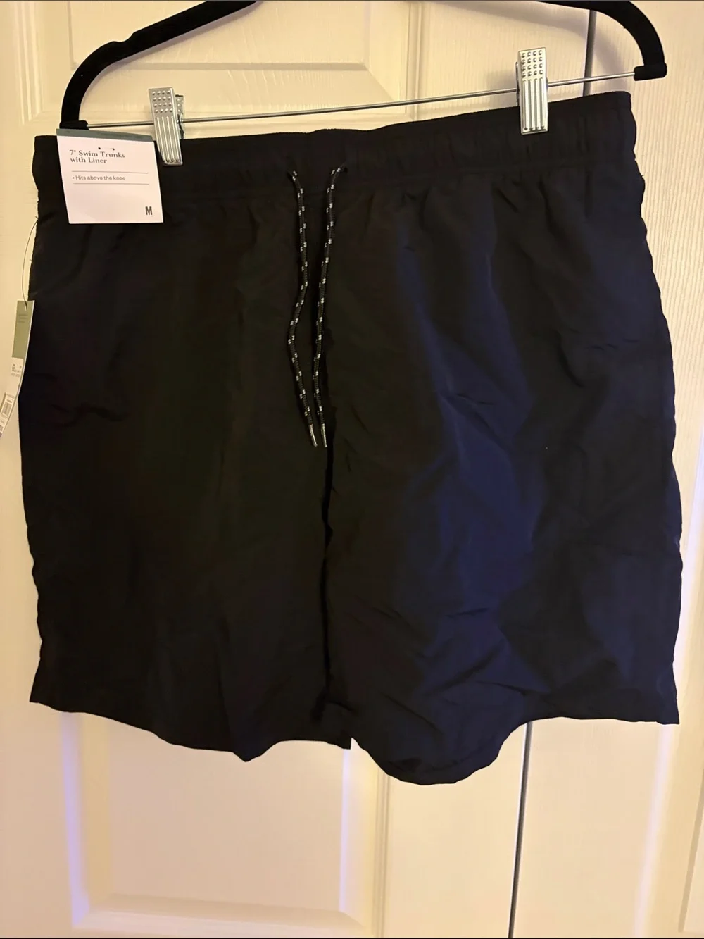 Goodfellow & Co Men's Black Swim Trunks with Drawstring (Med) New